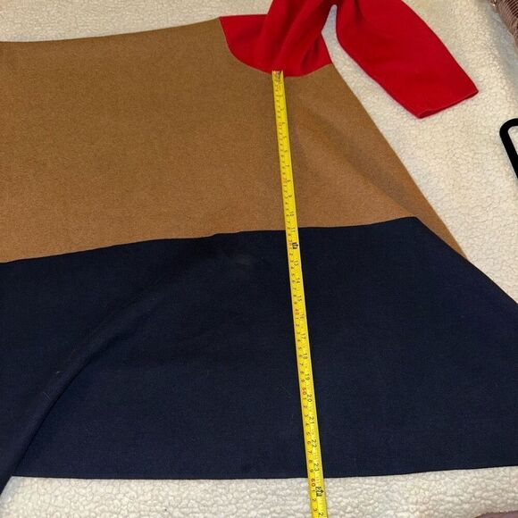 J. Crew Women’s Colorblock Cardigan Sweater Navy Tan Red Large NWT - Picture 8 of 10